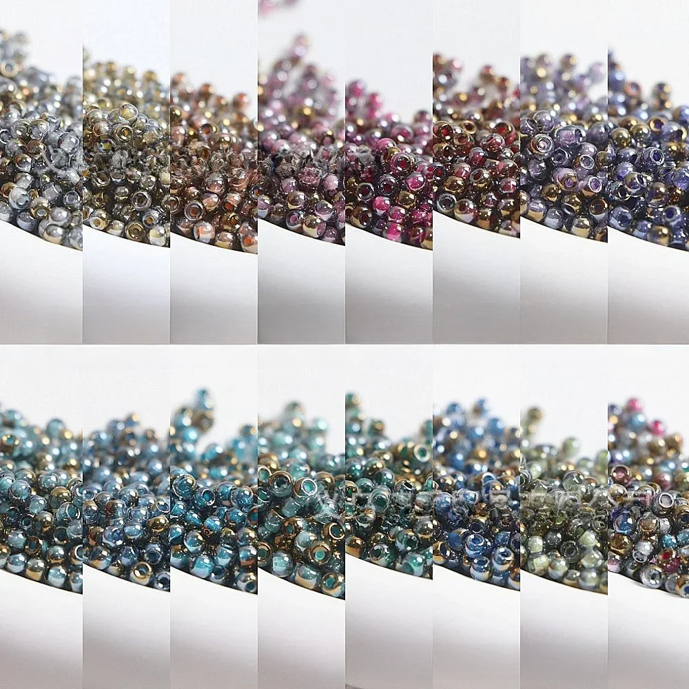 Perles de verre étendus en or semi-doré, série teinte, changement progressif de couleur, bracelet de bricolage fait à la main, collier, boucles d'oreilles, 2mm, 3mm, 4mm