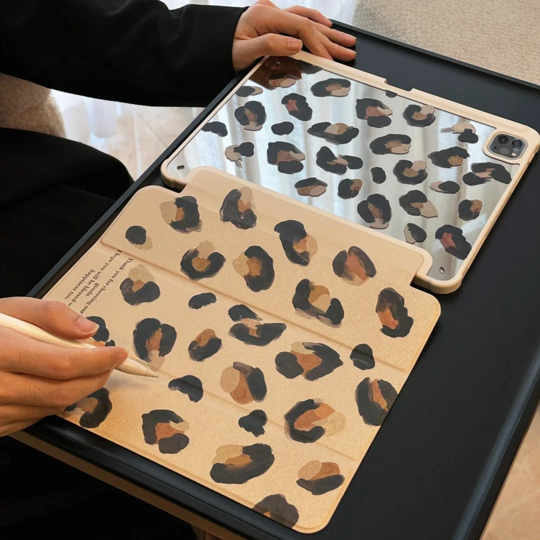 Luxury Leopard Print Case For New iPad 10.2 iPad Air 5 4th Generation Pro11 9.7 10.2  Air3 10.5 10th with Pencil Slot Stand Case