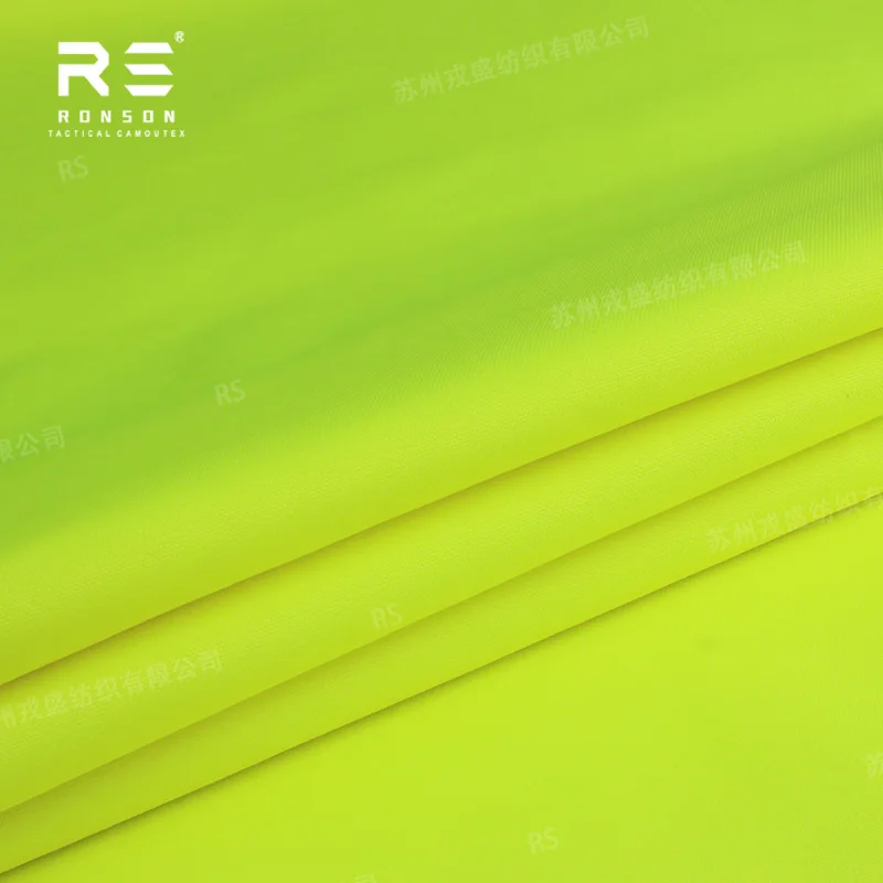 Hi-viz Fluorescente Neon Lucifero Giallo 500D + 1000D Squadrone Durevole Cordura Laminato Tessuto Combinato Tessuto Laminato Tattico