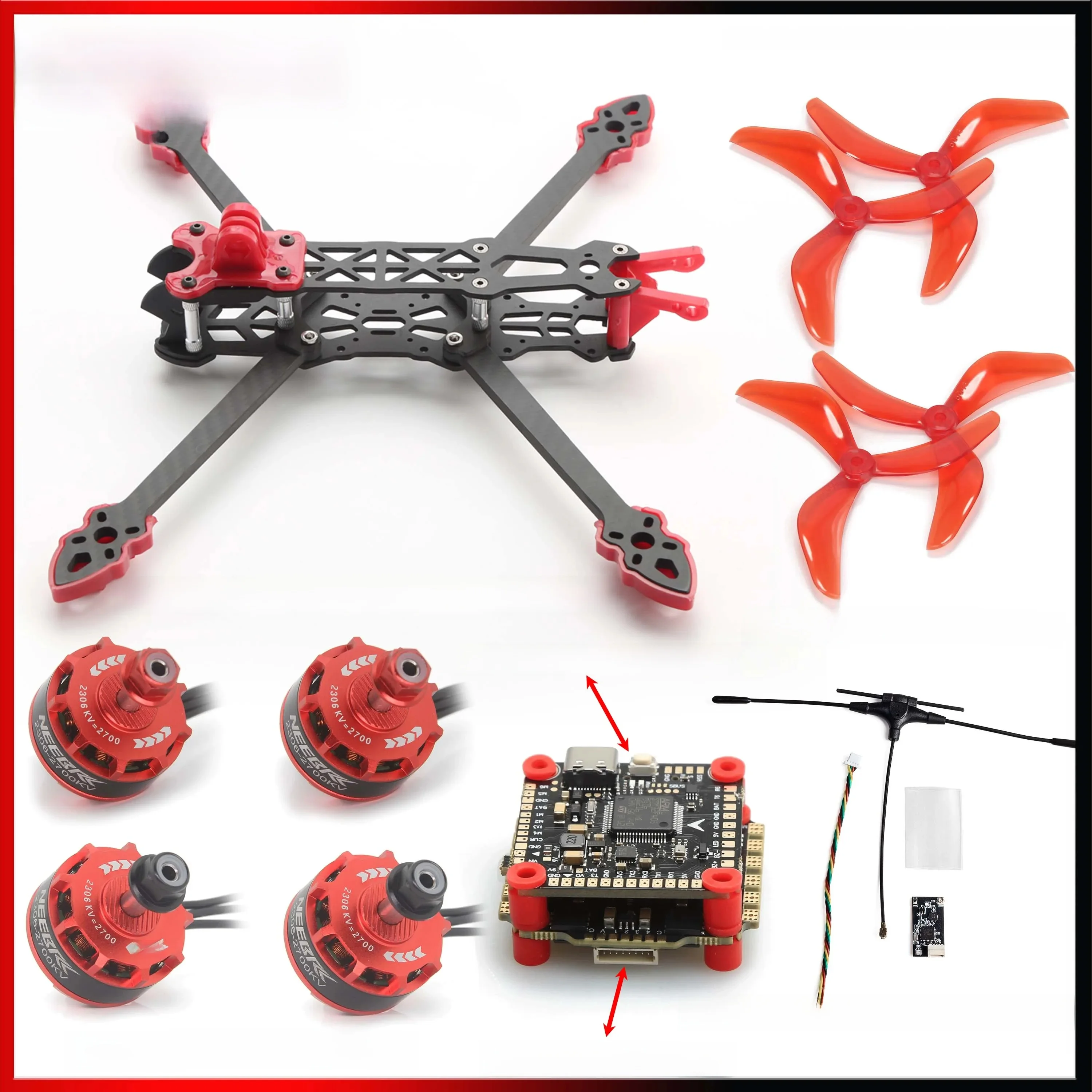 Mark4 5 Zoll Rahmen 2306 Motor FC F4V3S PLUS 45A ESC Stack 915 MHz/2,4 G ELRS 5043 Prop Print Teil Kit für RC FPV Drone Racing DIY