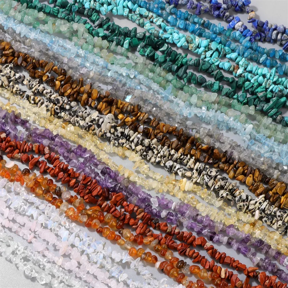 AliExpress Rainagem Natural 3-5MM Chips Stone Beads Irregular Shape Labradorite Amethysts Quartzs Gravel Bead For Jewelry Making Accessories 40/80cm