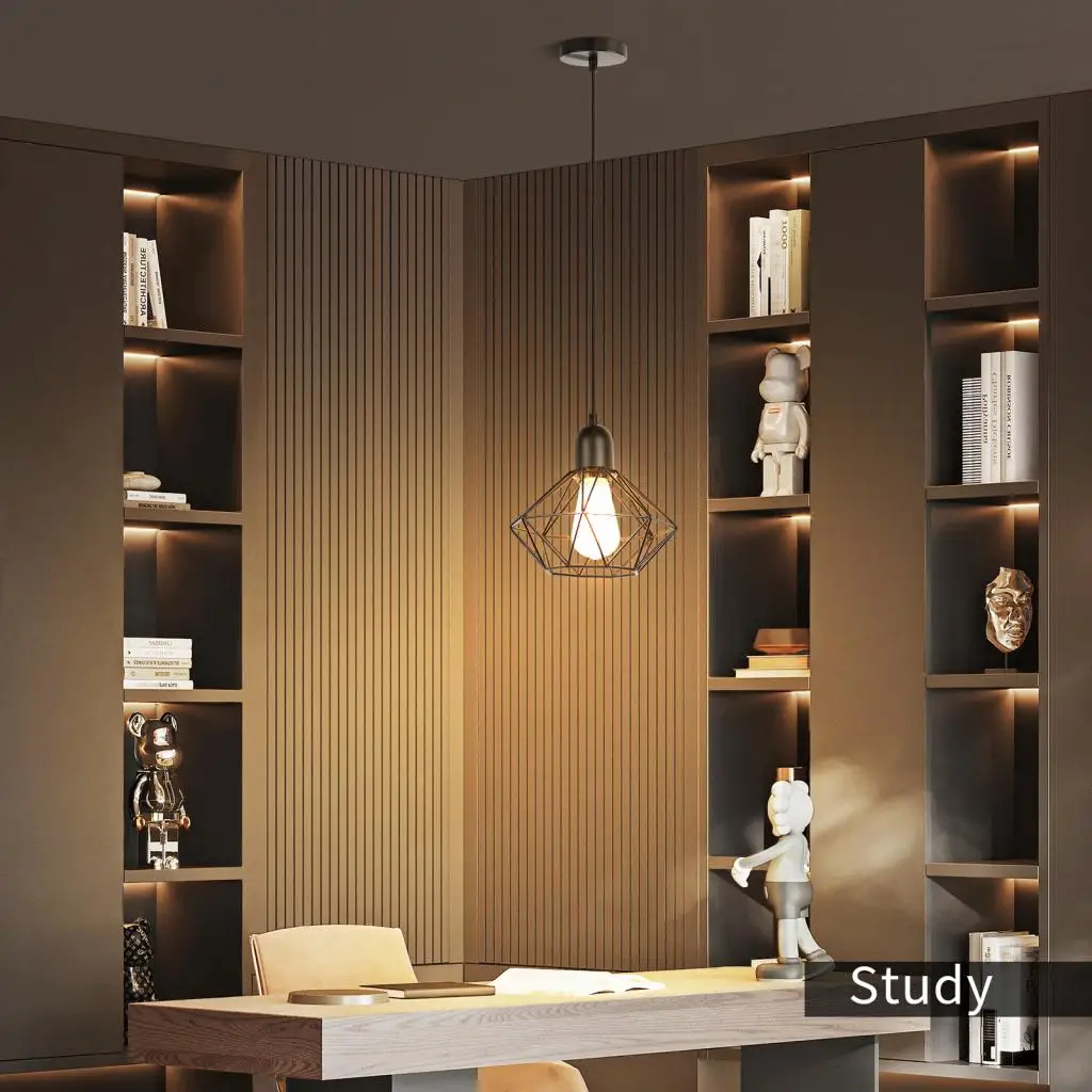 

Vintage Pendant Light Metal Lampshade Wire Cage Hanging Chandelier Lamp Shade for Bedroom Cafe Living Room Decor Indoor Lighting