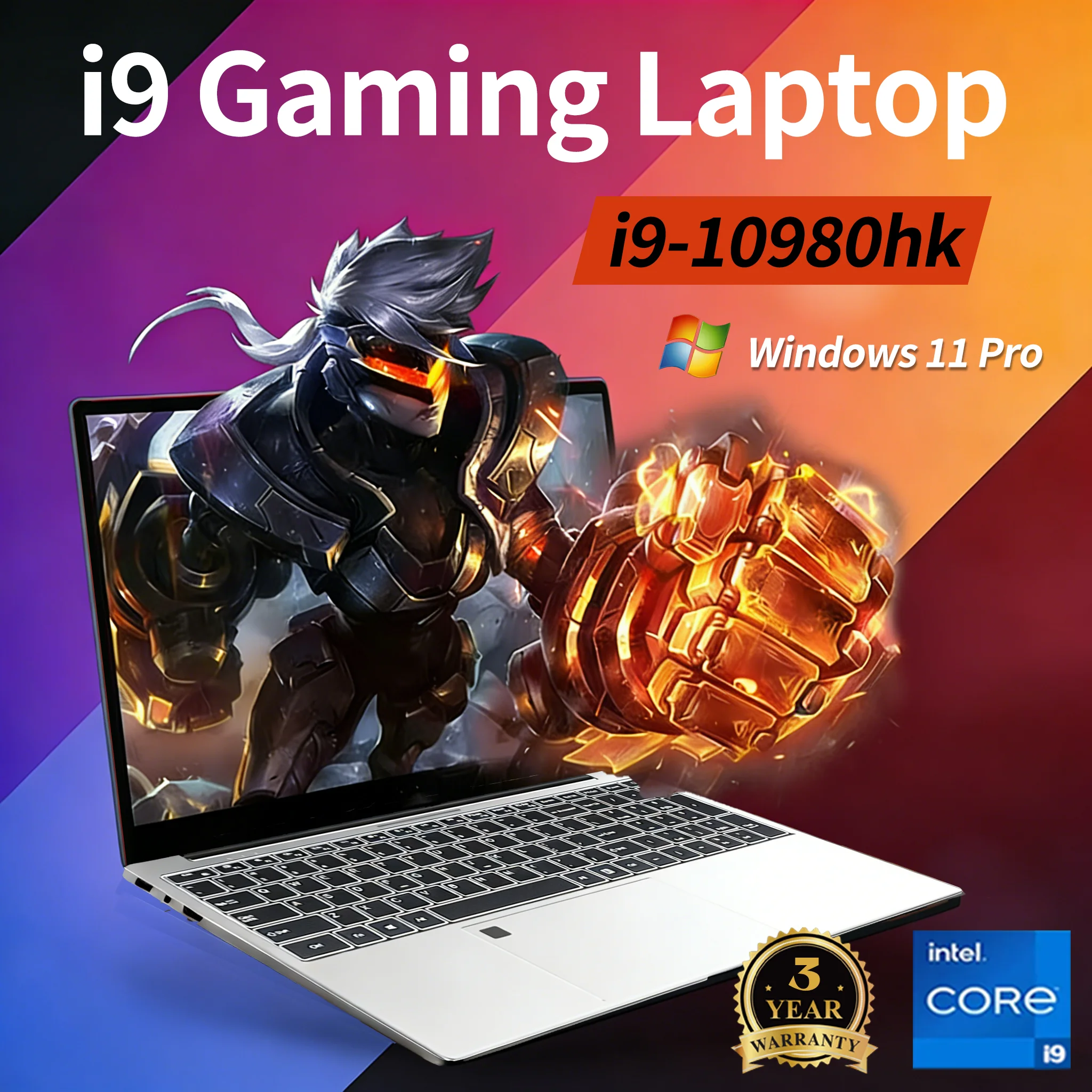 Portátil Ultra Delgado de 15.6 Pulgadas, Intel Core i9-10980hk, Windows 11, 16GB RAM, 1TB/2TB SSD, Oficina Móvil, WiFi, Bluetooth, Portátil para Juegos