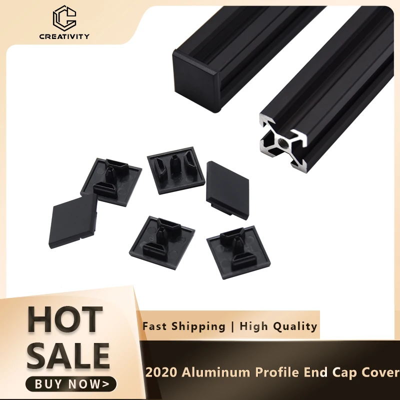 10pcs ALuminum profile end cap 2020 Plastic End Cap Cover Plate black for EU Aluminum Profile Nylon End Cap for CNC 3D Printer