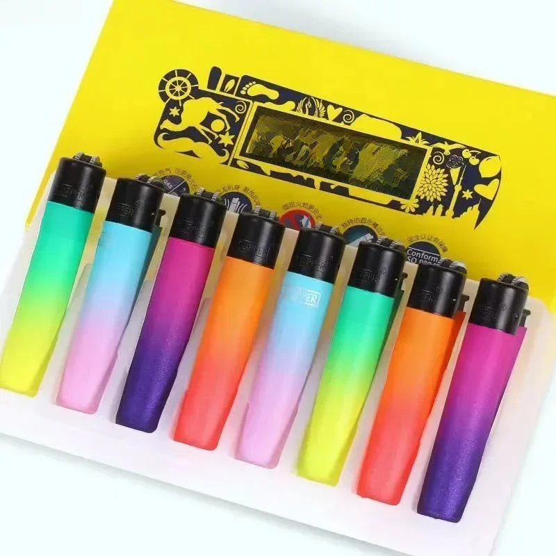 Briquet à gaz tondeuse Original espagnol avec motif de personnalité, briquet à gaz rechargeable, coffret de 8 pièces, cadeau de Collection pour fumer