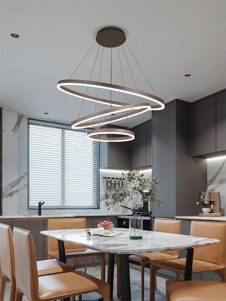 Modern Led  Single Ring 2 Rings 3 Rings Pendant Lamp  Living /Ding Room/Bedroom Hanging Chandelier Light Circular Pendant Lamp