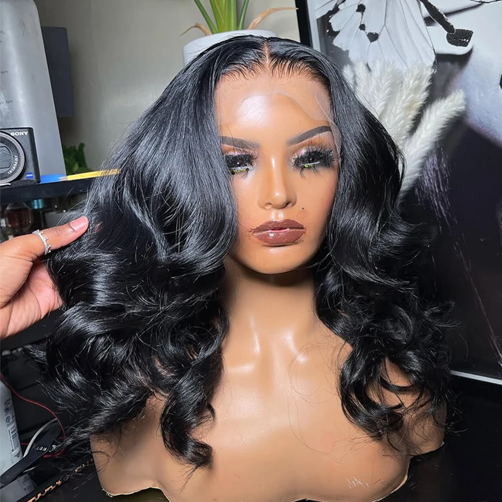 Body Wave Short Bob Human Hair Wigs Remy 13x4 Transparent Lace Wig 4x4 Lace Wig Water Wave 200% Density for Women Pre Plucked