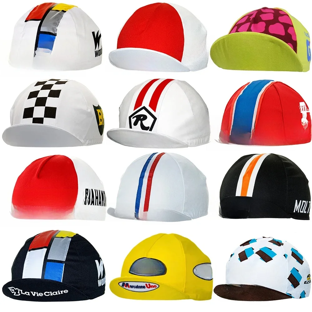 AliExpress NONE Retro Polyester 12 Styles Models Men and Women Summer Cycling Hat Mountain Bike Classic Racing Bicycle Hat