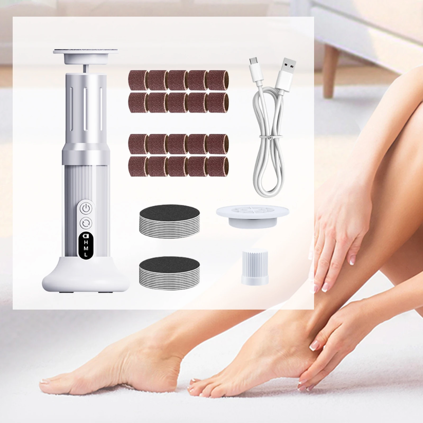 الكهربائية مزيل مسامير القدم العناية بالقدم ملف الكعوب الجلد الميت باديكير أداة مجموعة طاحونة القدم مع استبدال الصنفرة التبعي #3