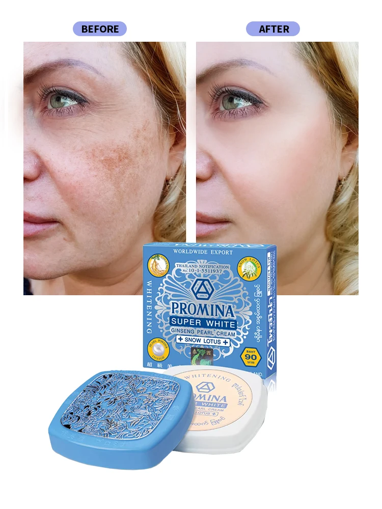 9 pcs Ginseng Pearl Skin Care Freckle Removing Facial Cream Natural Anti-Aging Skin Whitening Face Cream