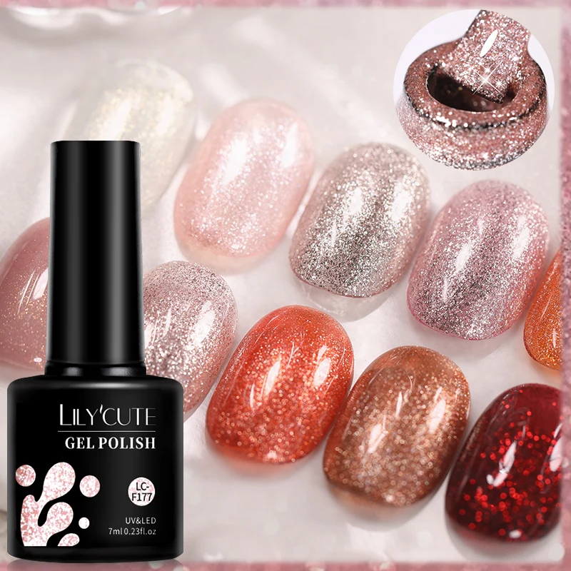 LICirc'profits ic TE-Verhéritage à Ongles Gel Coloré au Laser, Effet Pailmétrage Brcorporelle, Tremper Longue Durée, Art de Manucure, 7ml