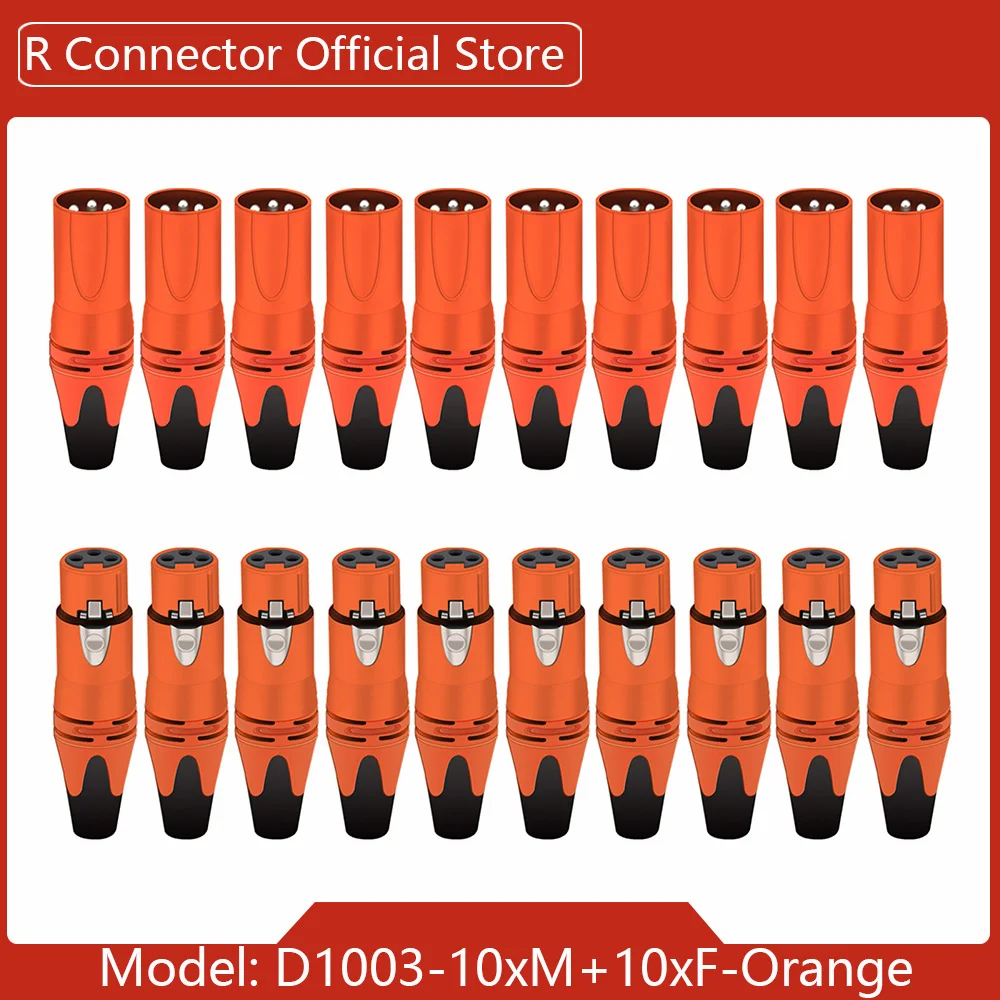 20 stücke/10 sätze Bunte 3Pin XLR Weibliche + Stecker 3 Pole XLR Buchse Mikrofon Stecker Kanone MIC Audio kabel Draht Anschlüsse 9