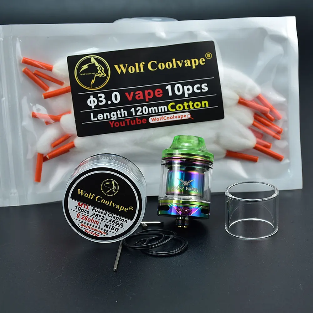 Wasp Nano RTA Atomizer, TopFilling 2ml Tanque, 23mm MTL Bobina Tanque de Algodão, RTA RTA Tanque, Kayfun X, 23mm