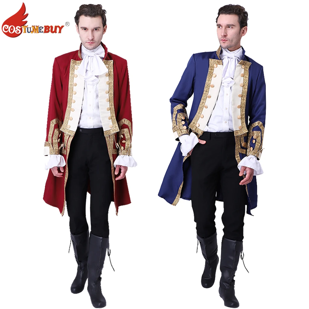 

Costumebuy Prince Nobility Cosplay Costume,Red/Blue Vintage Men Suit Top,Gentleman Blazer Jacket,Ball Stage Party Adult Outfit