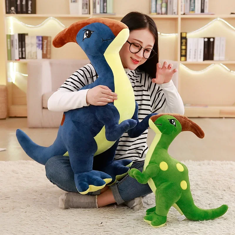 Nieuwe Stijl 55-95Cm Schattige Dinosaurus Knuffels Knuffel Dier Parasaurolophus Cartoon Poppen Jongens Verjaardagscadeau - afbeelding 2