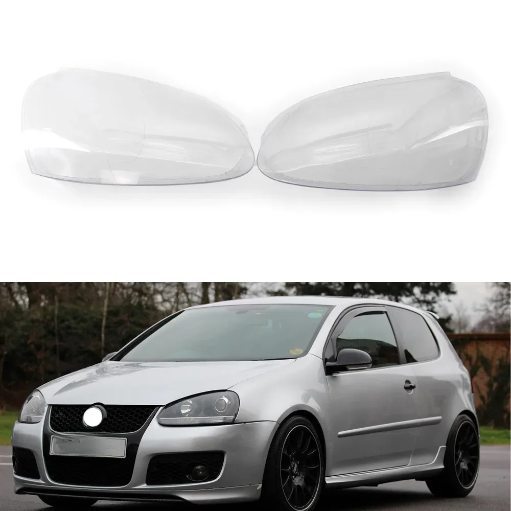 Samochód przezroczysta obudowa przednie reflektory soczewki Shell szklane etui klosz lampy dla Volkswagen Golf 5 MK5 Jetta 2005-2009 — zdjęcie 2