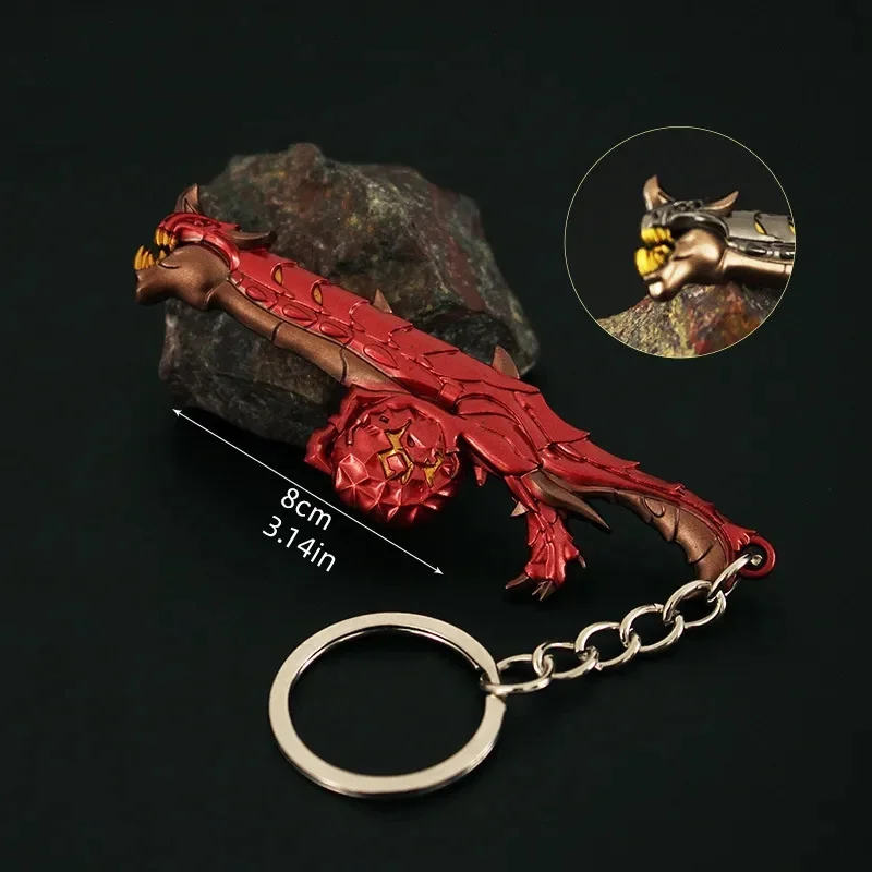 1pcs/Alloy 8cm Dreadnought Melee Predator Weapon Model Keychain Men's Mini Keychain Fan Car Bag Decoration Jewelry Gift