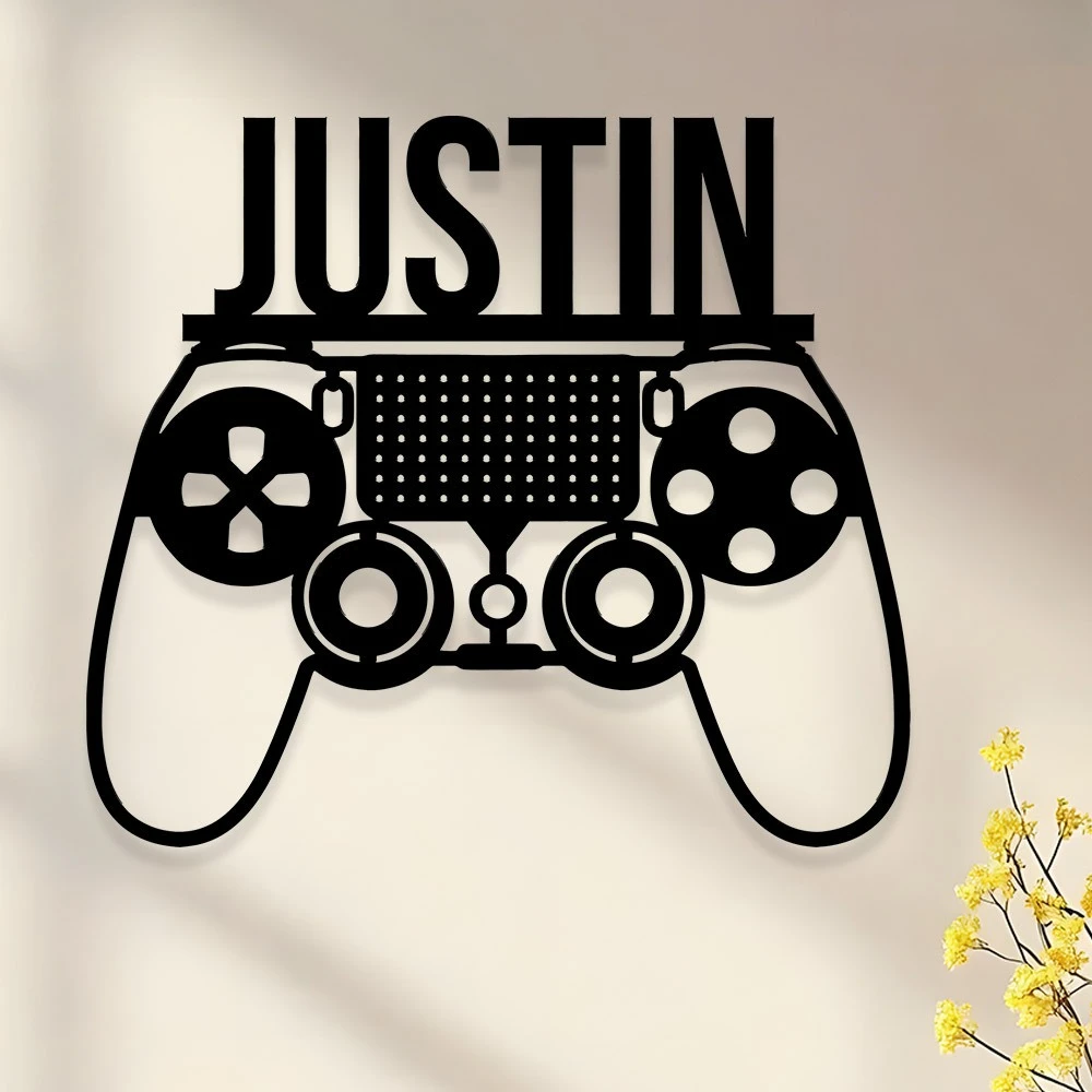 Custom Gaming Controller Metal Sign with Name, Wall Art Ornaments for Man Cave/Office/Rooms/Home, Birthday/Party Gift for Gamers image 3