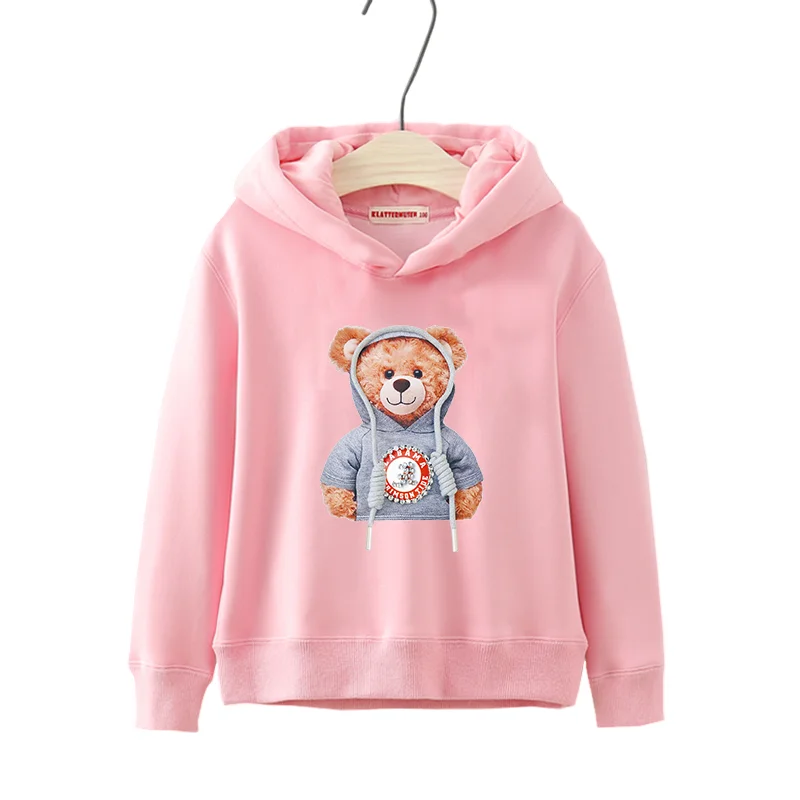 Teddy bear Hoodie Kids Children Girl boy childre cartoon Street casual hip-hop spring and autumn Sweatshirt Long sleeved