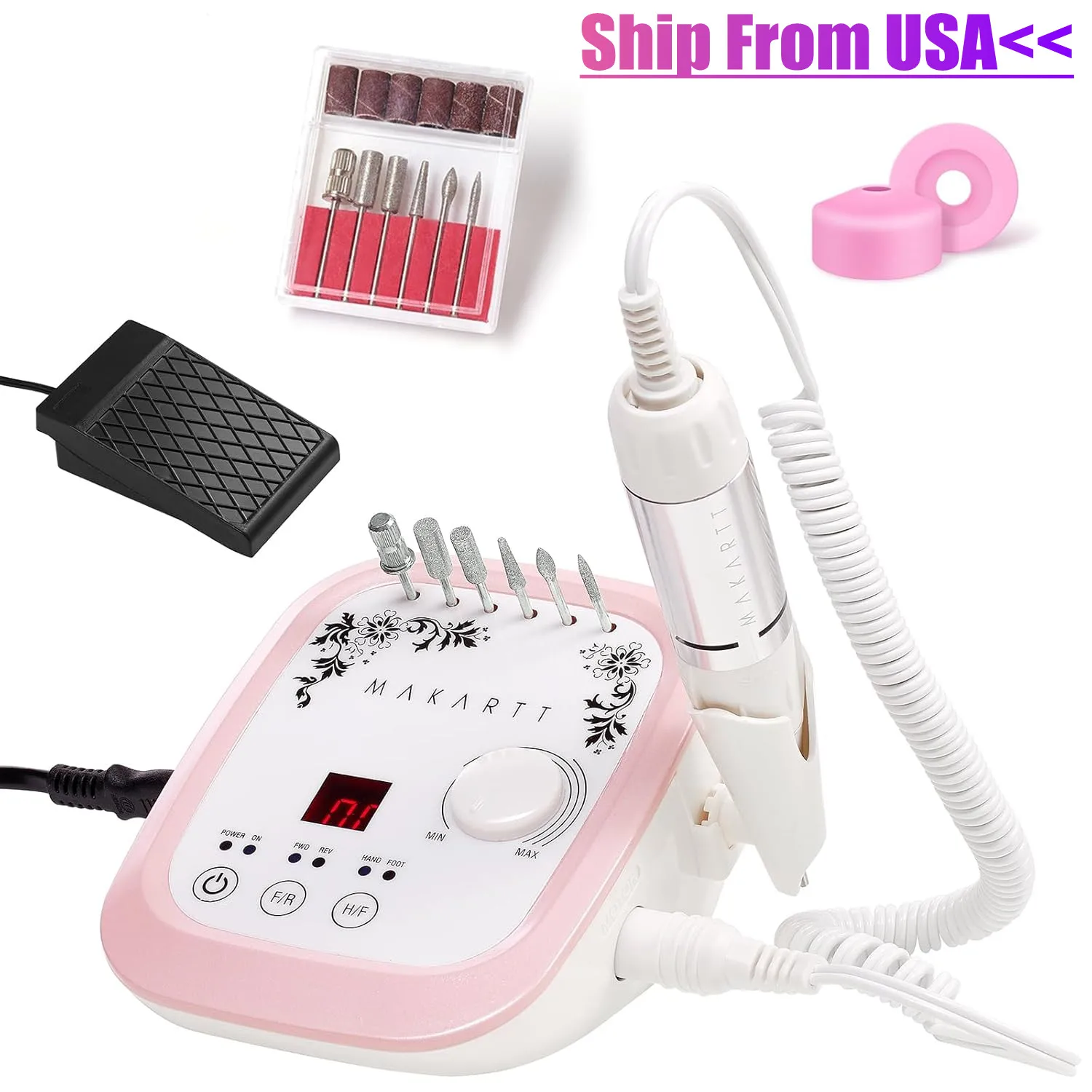 Makartt nagelboor - Professionele 35000 RPM elektrische nagelvijlmachine, Genesie Nail Efile met LCD-scherm, boorset