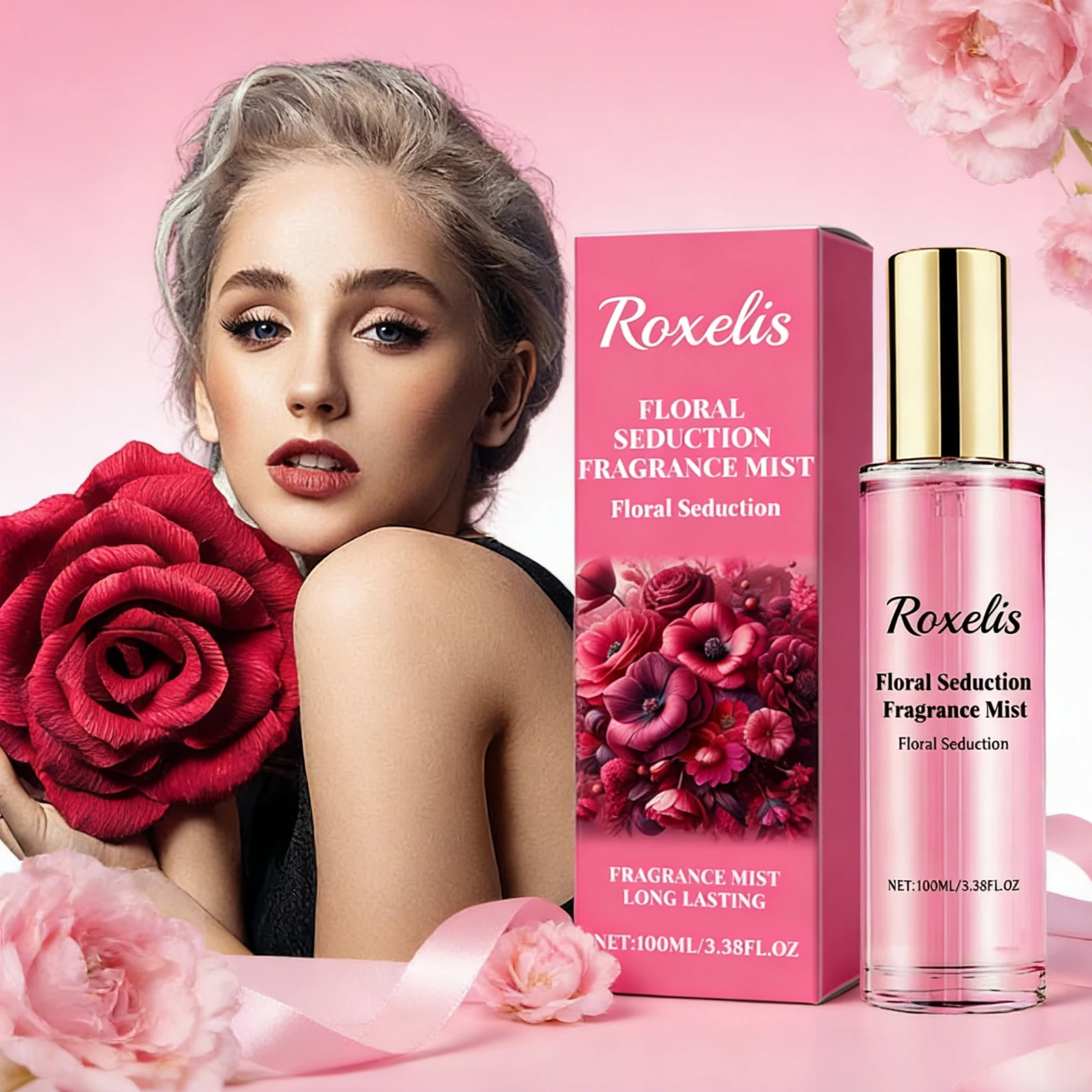 

Roxelis 100ml Pure Perfume Spray Long-lastingfresh and natural fragrance.Portable Size,Ideal for Romantic Dates