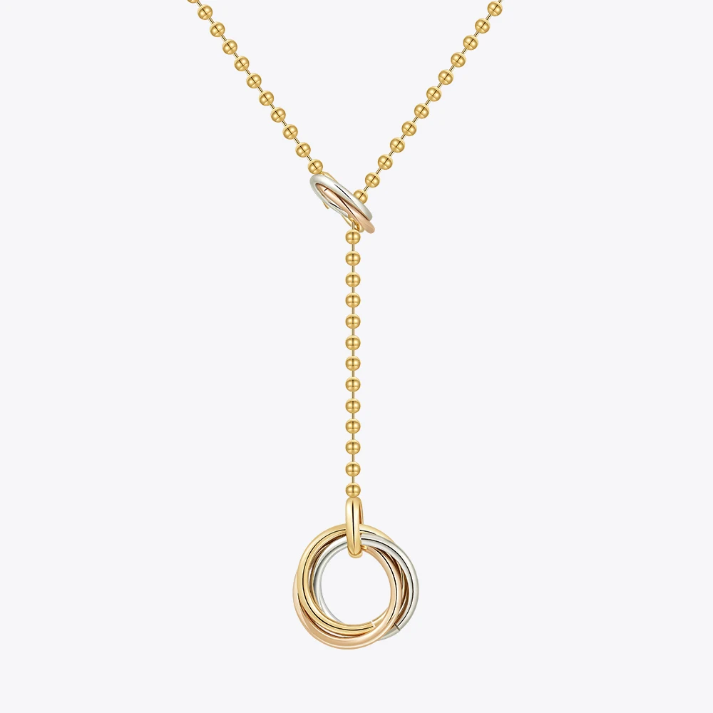 

ENFASHION Collares Para Mujer Circle Chain Pendant Necklace For Women's Stainless steel 18K Plated Gold Fashion Jewelry P243473