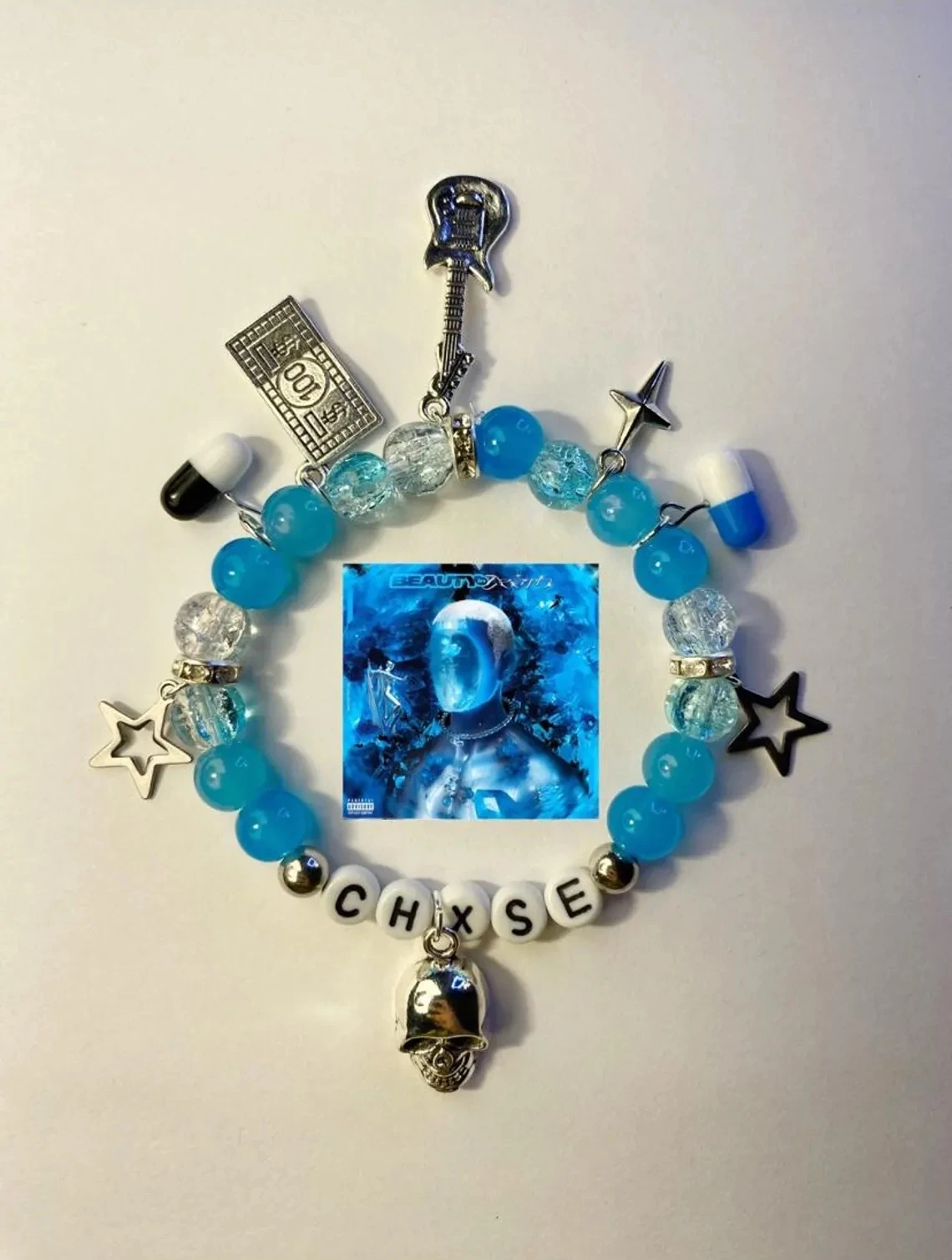 Handmade chase Atlantic chxse bracelet|inspired by beauty in death|y2k  charms Billie eilish Taylor swift the Weeknd love gift