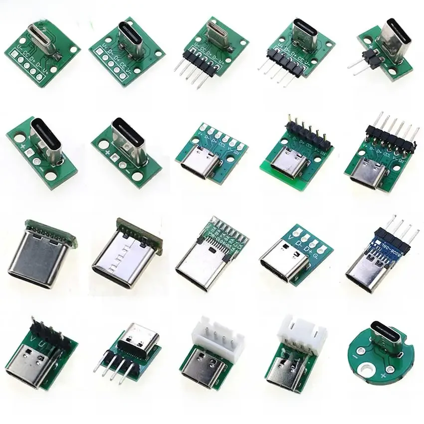 1szt USB 3.1 Typ C Złącze 90/180 stopni Pionowy test PCB Adapter Płytka Męska Żeńska Gniazdo Do Linii Danych Przewód Kabel Transfe — zdjęcie 2