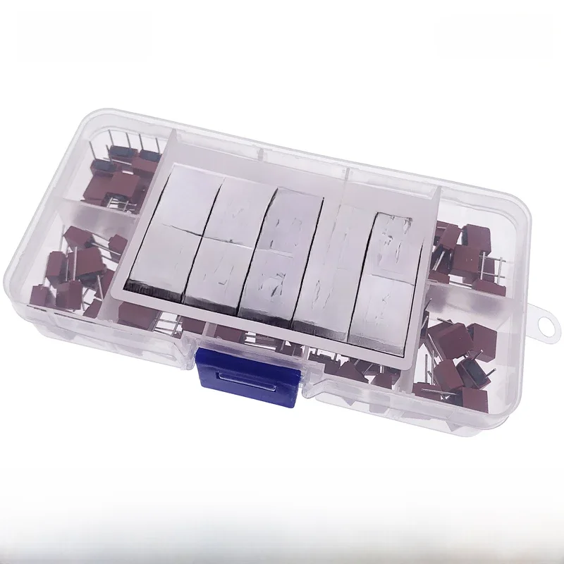 Kit d'assortiment de fusibles carrés en plastique, 100 pièces, 392, T500mA-T10A 250V, 10 valeurs x 10 pièces, avec boîte d'assortiment pour carte d'alimentation TV LCD
