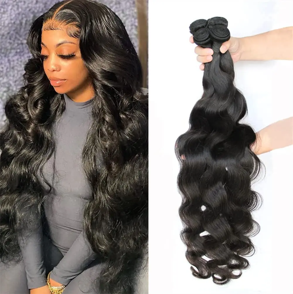 

Natural Black Hair Bundles 100% Human Hair Extensions Wholesale Vendor 8-42inch Brazilian Remy Hair Weave Extensions