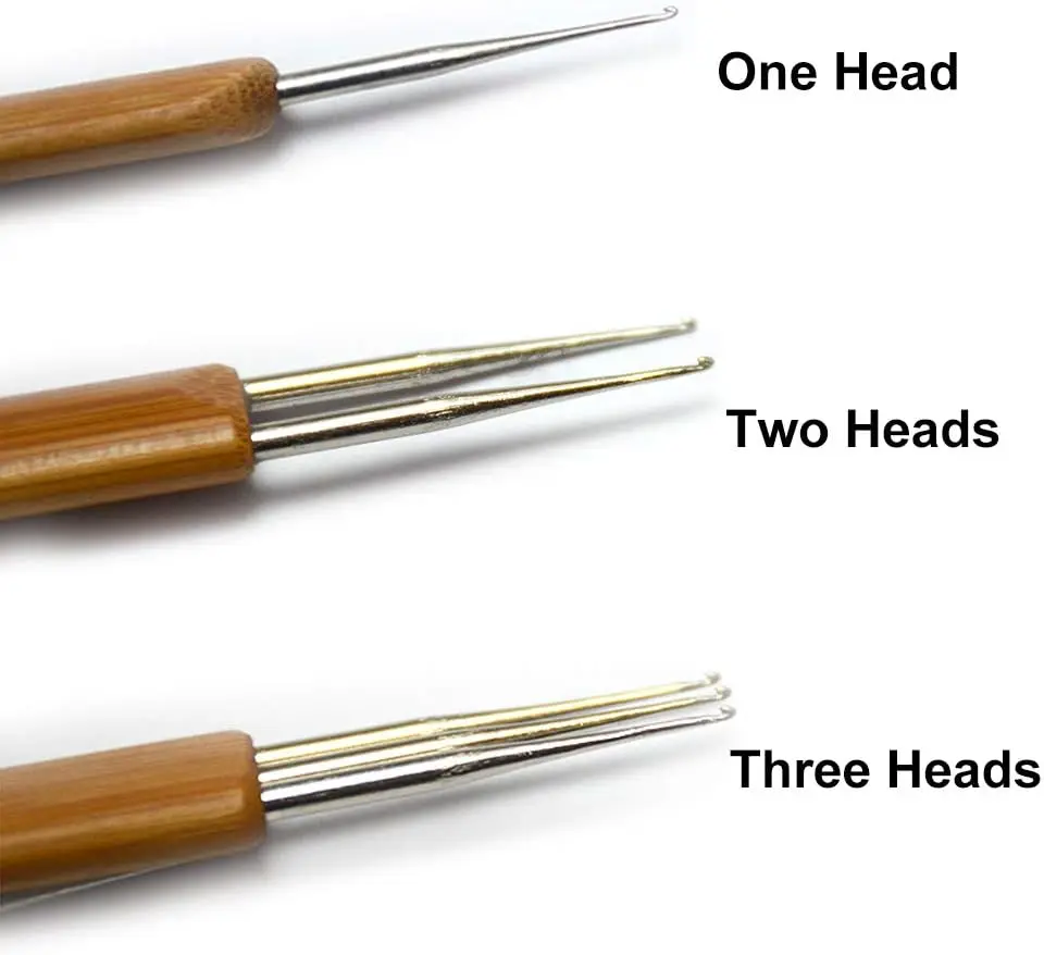 3pcs/Set 0.75mm Dreadlock Crochet Hook for Hair  Dreadlock Needle Tool for Braid Bamboo image 3