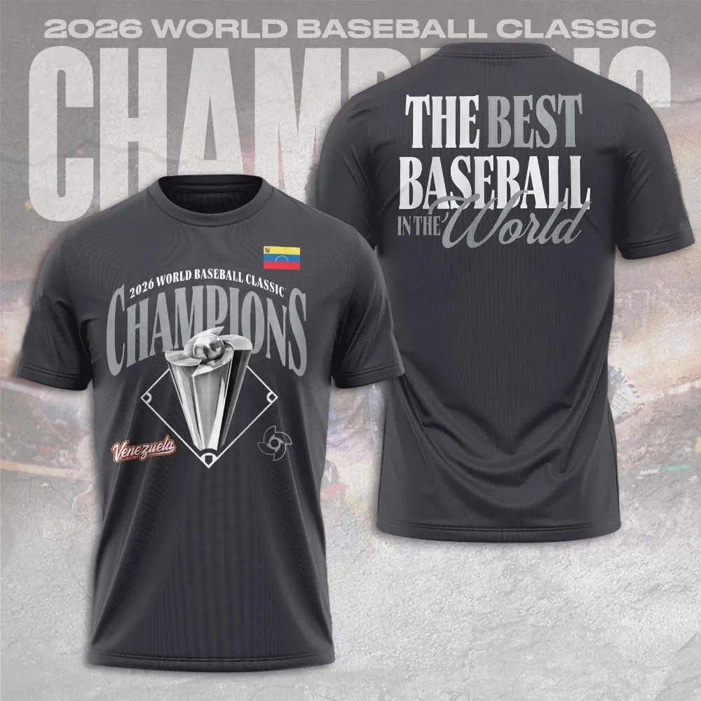 Camiseta de la Selección de Béisbol de Venezuela para Hombre, Color Carbón, Clásico Mundial de Béisbol 2026, Estilo Vestuario de Campeones (Unisex)