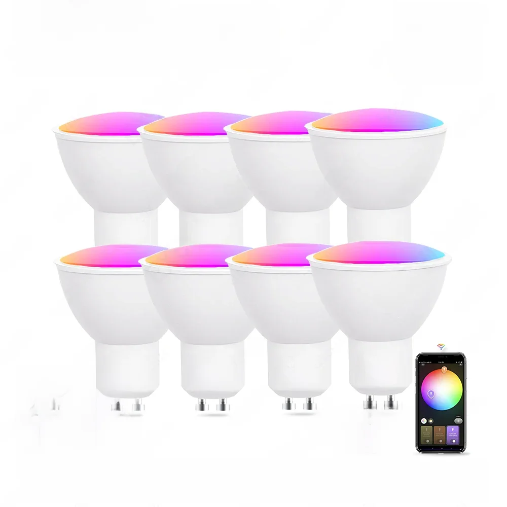 8 sztuk EWelink GU10 Zigbee Żarówki LED WiFi Inteligentna lampa LED RGB CW WW Żarówka LED współpracuje z Alexa Voice Google Yandex SmartThings — zdjęcie 2