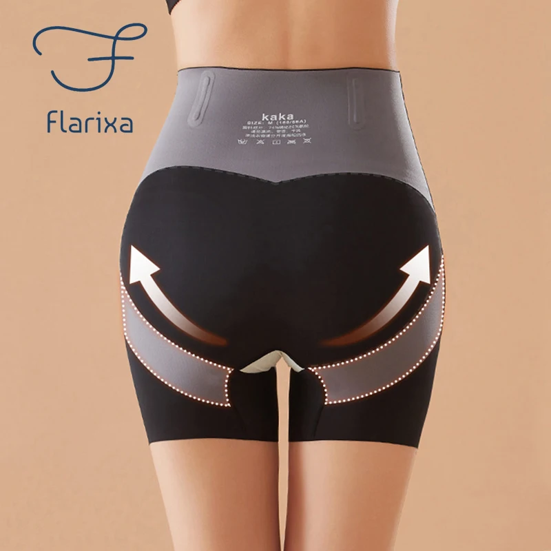 Flarixa Seamless High Waist Boxer For Women Belly Control Panties Hips Lift Body Shaper Tummy Slimming Underwear Safety Pants