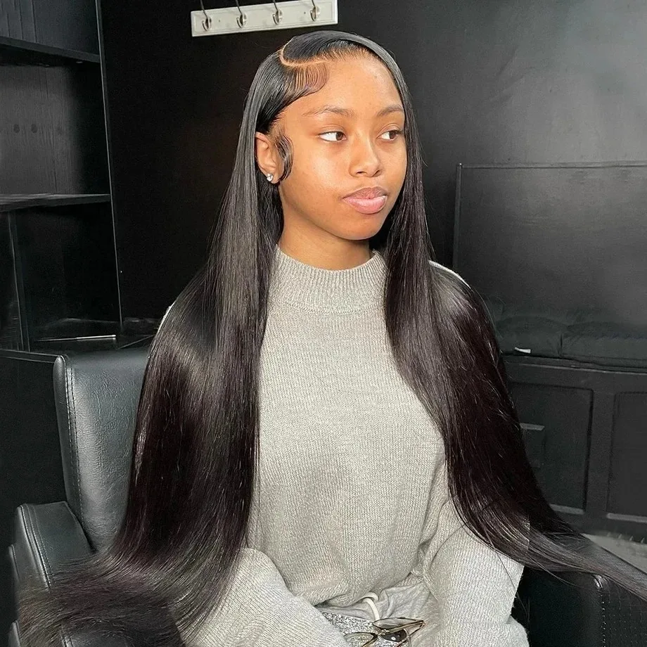 

YKB 30 40 Inch Bone Straight 13x6 HD Transparent Lace Frontal Human Hair Wigs Preplucked Remy 13x4 Front Wig Brazilian For Women