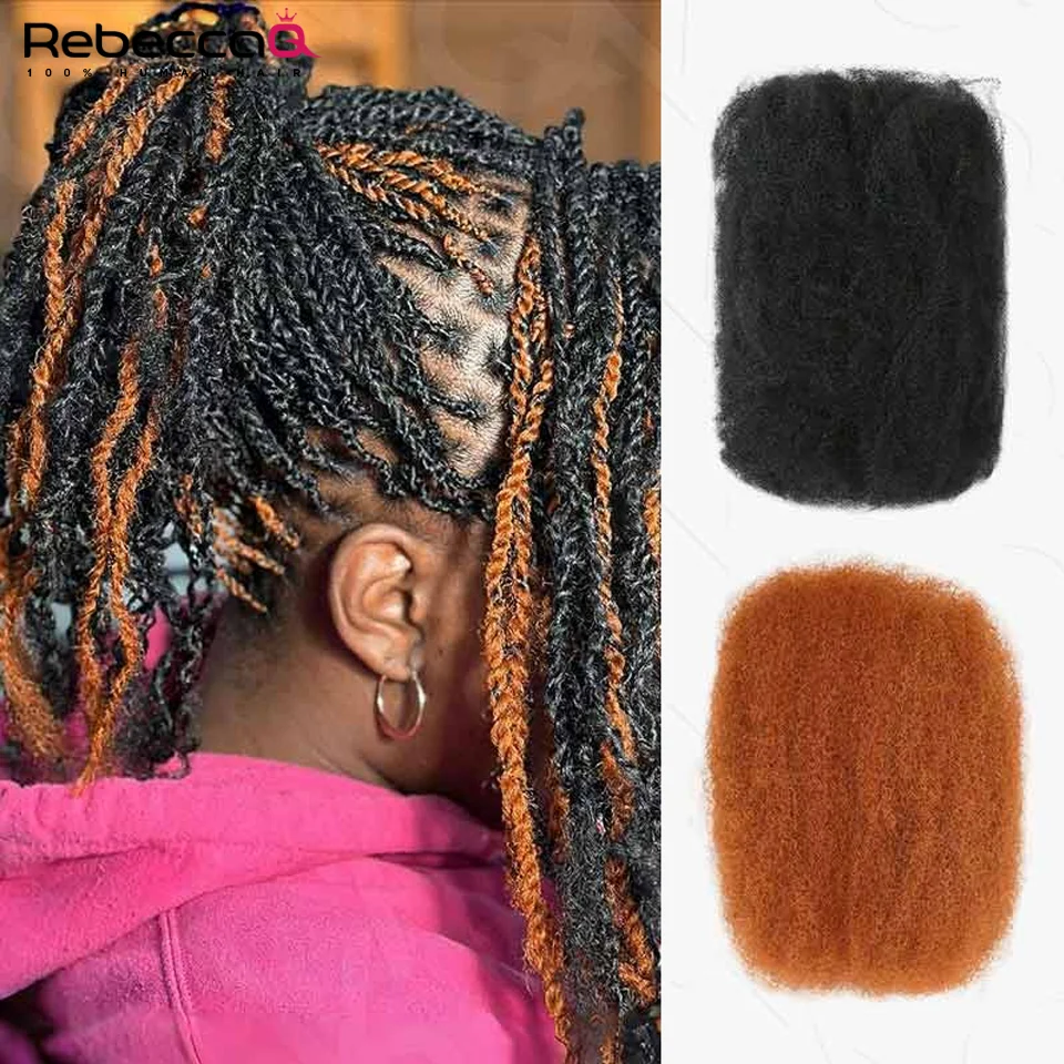 

QVR 1PC Highlights Color Afro kinky Bulk For Braiding Dreadlock Hair Extensions 1 Bundle 50gram Mix Color Braids QVR Bulk Hair