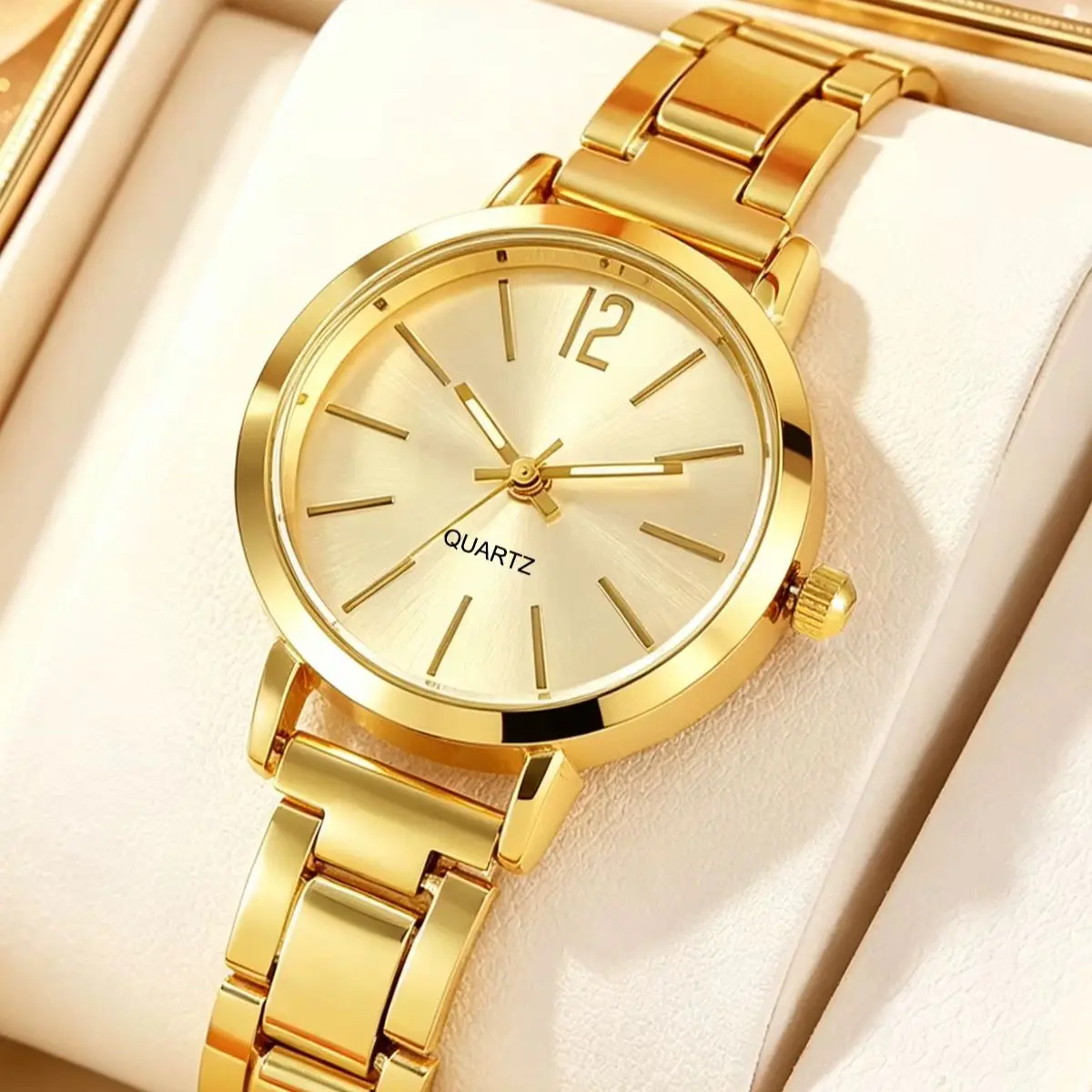 6-Piece Set, Women's Compact Quartz Watch with Water Drop Bracelet, Necklace, Earrings, and Ring Set, Exquisite and Fashionable, Charming, Perfect Accessory for Banquets and Parties. - view 2