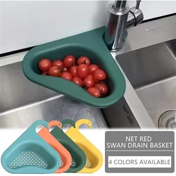 Plastic Kitchen Sink Drain Basket Animal Shape Lovely Triangular Fruit Cleaning Leftover Colander Restaurant Draining Rack Blue