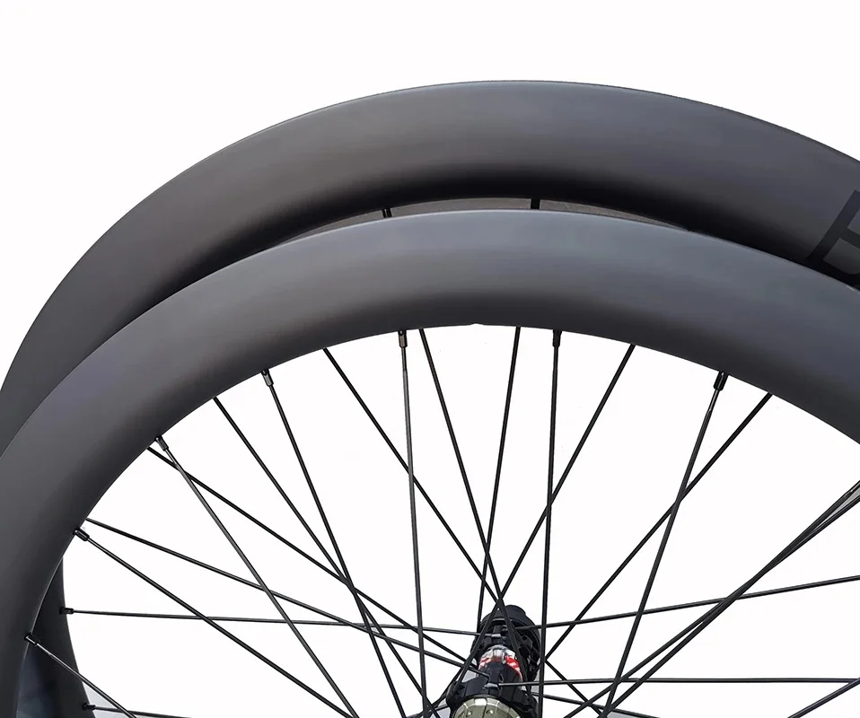 AliExpress NONE Disc Brake Carbon Road Bike Wheels front 40mm rear 60mm Width 25mm Clincher 700c Carbon Wheelset With Customized Decal