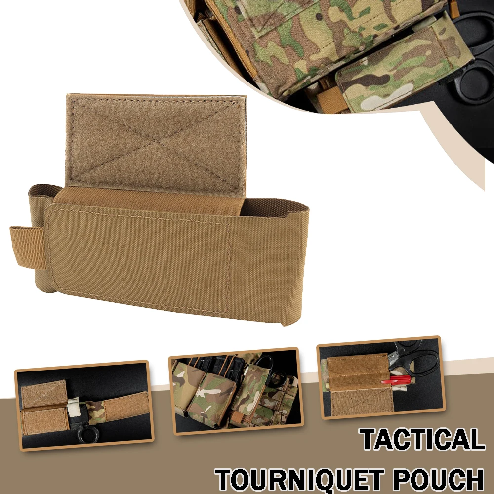 Tactical Multi-purpose Tourniquet Storage Pouch First Aid Medical Sub Bag Tourniquet Straps Holder for MOLLE Hunting Vest Belt