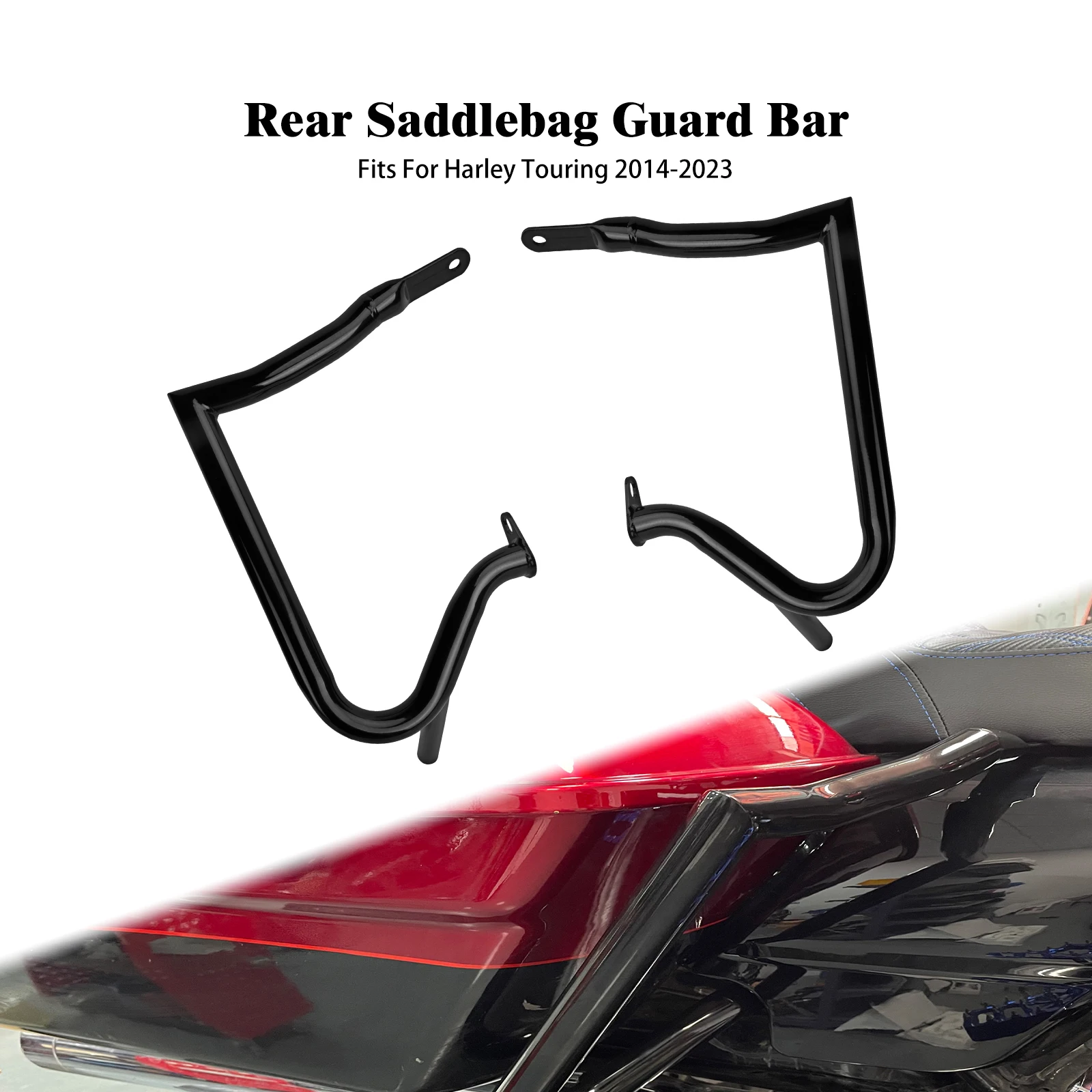 

Motorcycle Rear Saddlebag Support Guard Rail Highway Crash Bar For Harley Touring Road King Electra Street Road Glide 2014-2023
