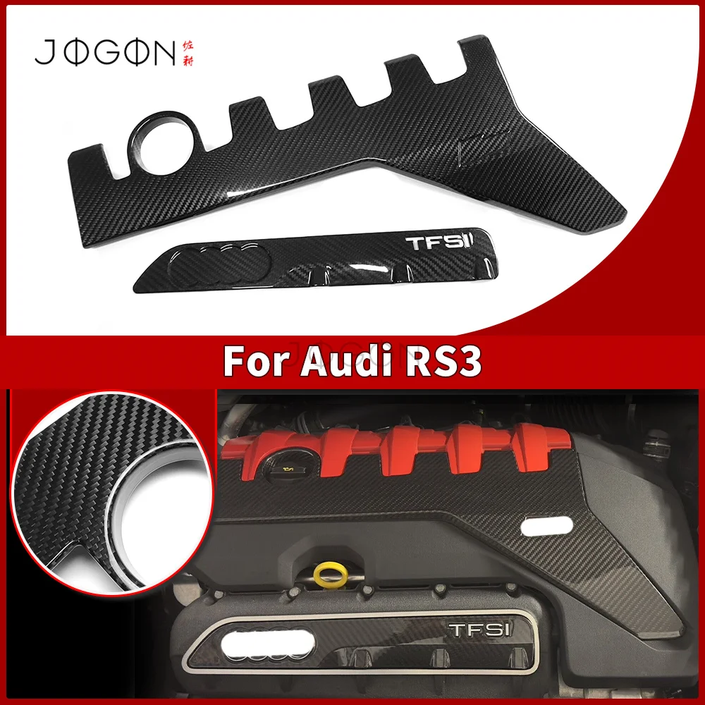 

Pre-preg Dry Carbon Fiber Engine Bay Cover Kit For Audi RS3 8V TTRS TT RS 8S MK3 RSQ3 2019-2024 Exterior Accessories Stick-on