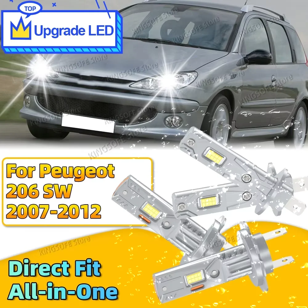 

2/4 шт. 30000LM светодиодные лампы для фар 6000K CSP чип автомобильная лампа Plug and Play для Peugeot 206 SW 2007 2008 2009 2010 2011 2012