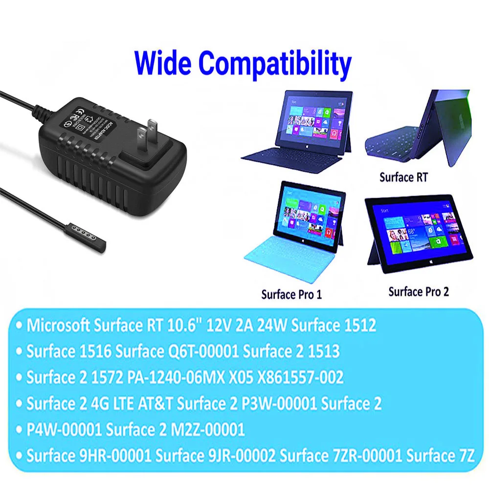 Устройство зарядное поверхностное, 24 Вт, 12 В, 2 А, для Microsoft Surface RT Pro