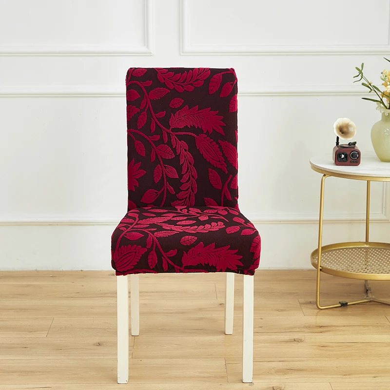 Premium Stretch Jacquard Polar Fleece Chair Covers Set - Spill-Resistant Coated for Most Chairs - Options for 1/2/4/6 Pieces