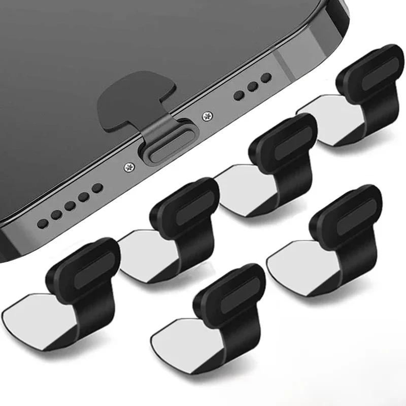 2/4/6 szt. Silikonowa wtyczka przeciwpyłowa do telefonu Port ładowania Protector dla Lightning Type-C akcesoria do smartfonów wtyczka przeciwpyłowa dla iPhone 14 — zdjęcie 2