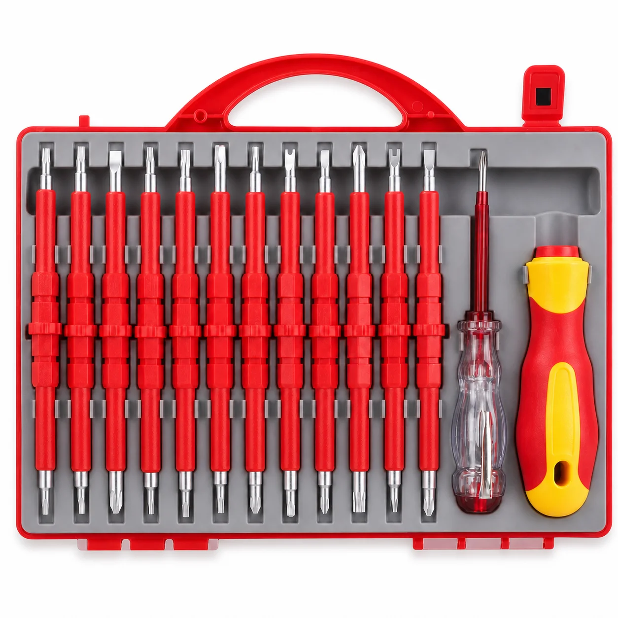 Household Screwdriver Set 14-Piece Dual-Head Cr-V Steel Tool Kit for Furniture Assembly and Small Fixes Premium