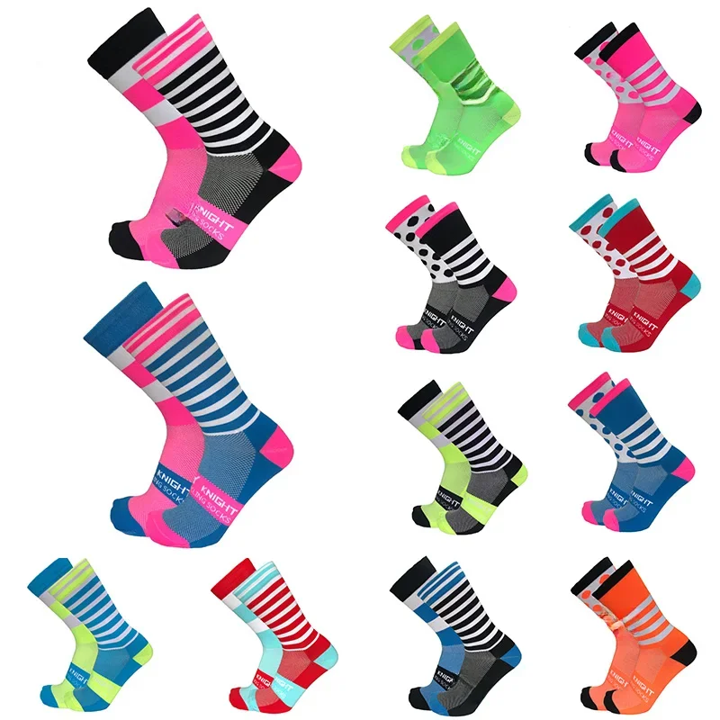 AliExpress New Stripe Dot Cycling Socks Top Quality Professional Brand Sport Breathable Bicycle Sock Outdoor