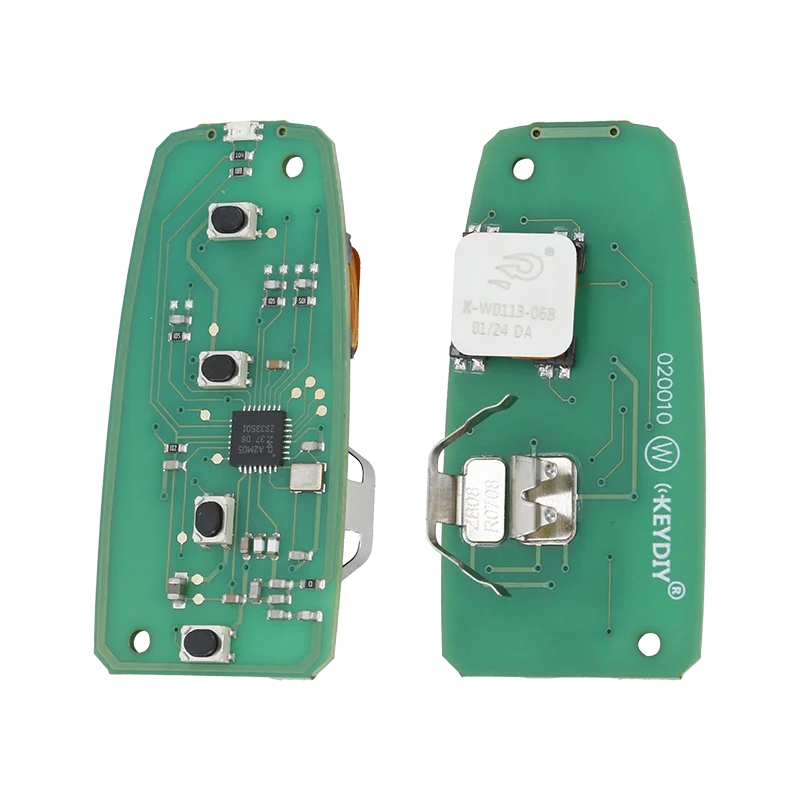 KEYDIY مفتاح تحكم عن بعد لاسلكي ذكي عالمي قابل للطي - ZB09-4 أزرار حمراء لمسة نهائية لامعة جانبية على طراز أودي