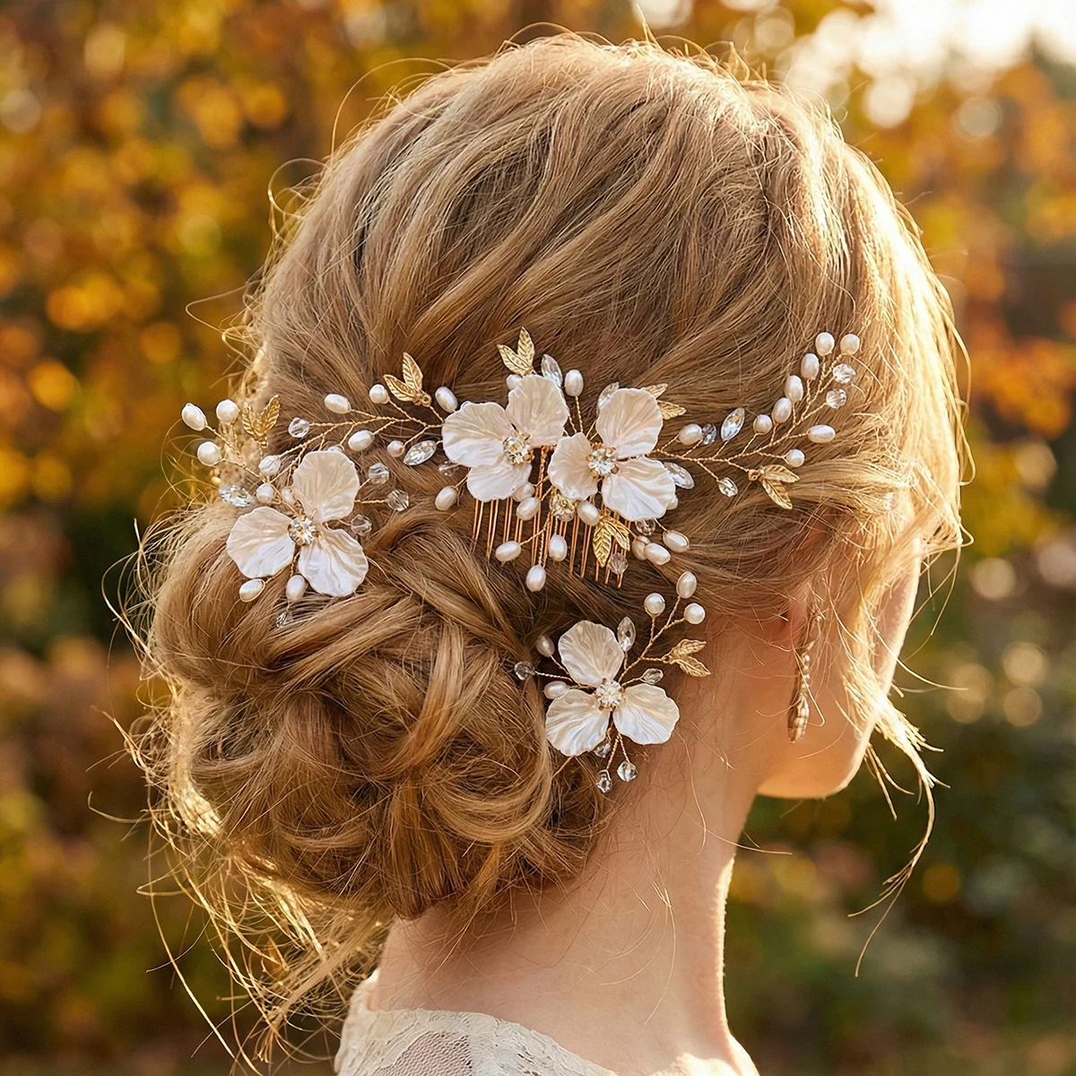 3pk/Set New Acrylic Floral Bridal Hair Comb Set Classic Handmade Pearl Hair Clip For Women Party Jewelry Hairpin Headpiece